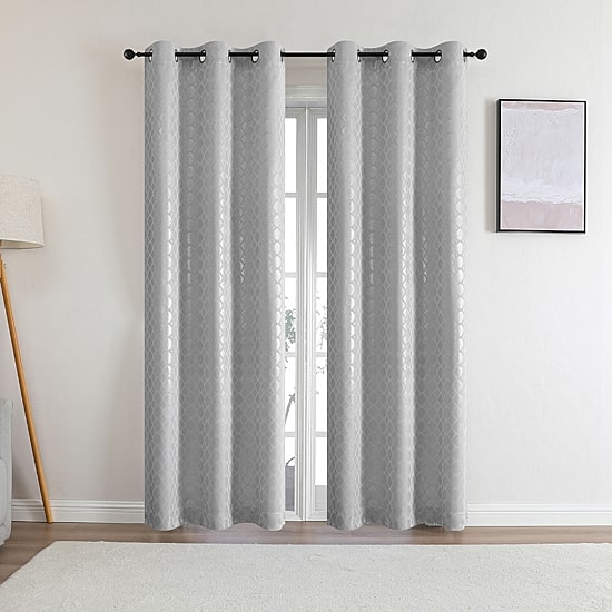 Tobias Metallic Grommet Top Blackout Set of 2 Curtain Panel