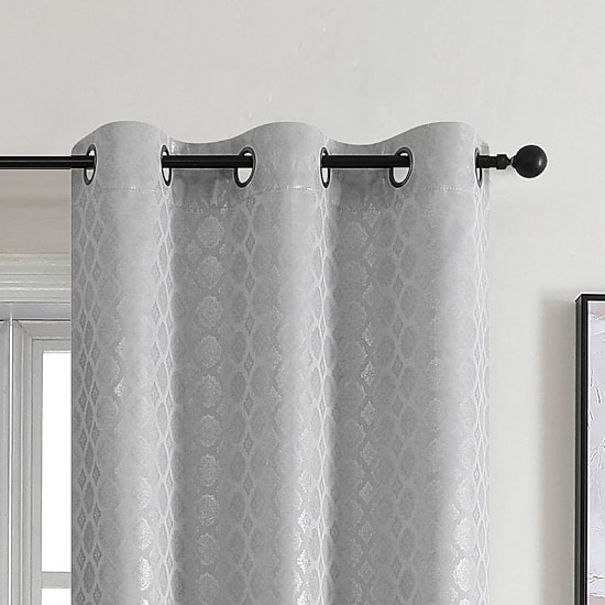 Tobias Metallic Grommet Top Blackout Set of 2 Curtain Panel