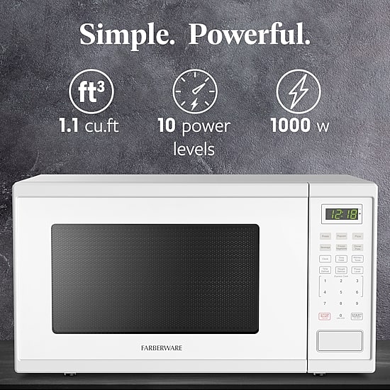 Farberware 1.1 Cu. Ft. 1000-Watt Digital Counter Microwave Oven