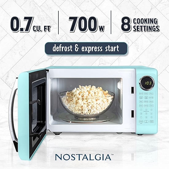 Nostalgia Retro 0.7 Cu Ft Counter Microwave