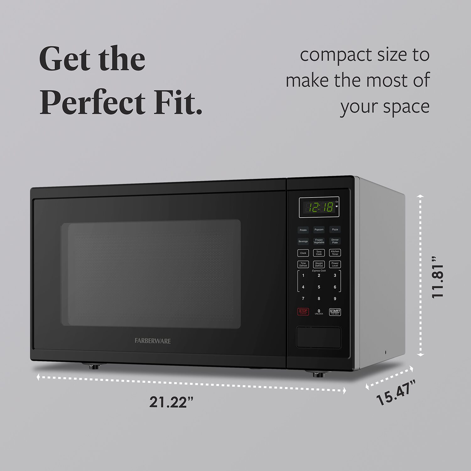 Farberware 1.1 Cu. Ft. 1000-Watt Digital Counter Microwave Oven