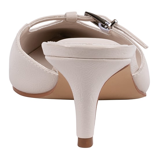 GC Shoes Womens Simone Buckled Kitten Mule Heeled Sandals