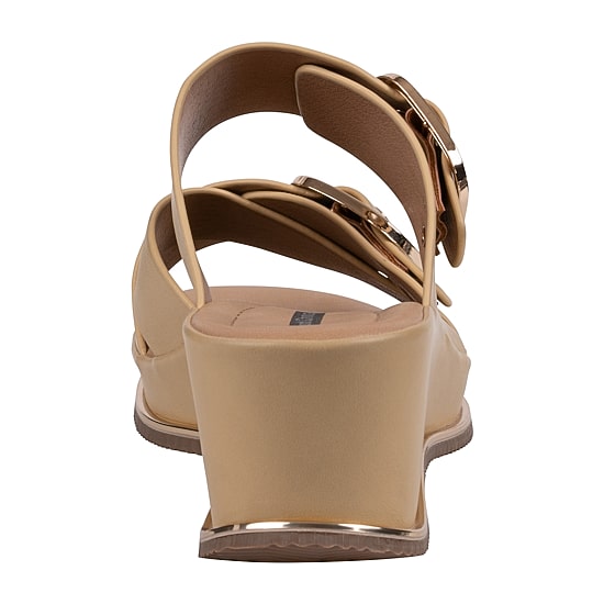 GC Shoes Womens Olana Double Buckle Wedge Sandals