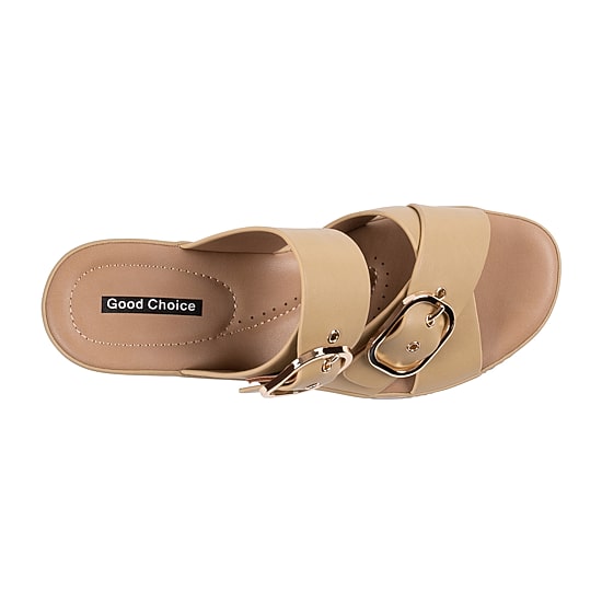 GC Shoes Womens Olana Double Buckle Wedge Sandals