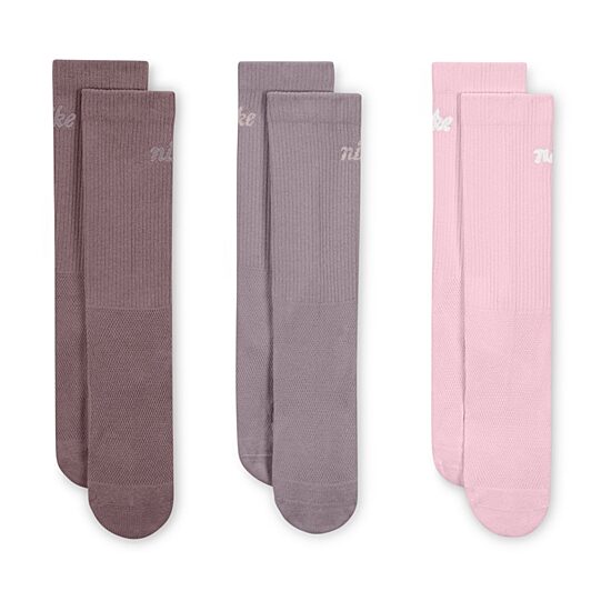 Nike Womens 3 Pair Crew Socks