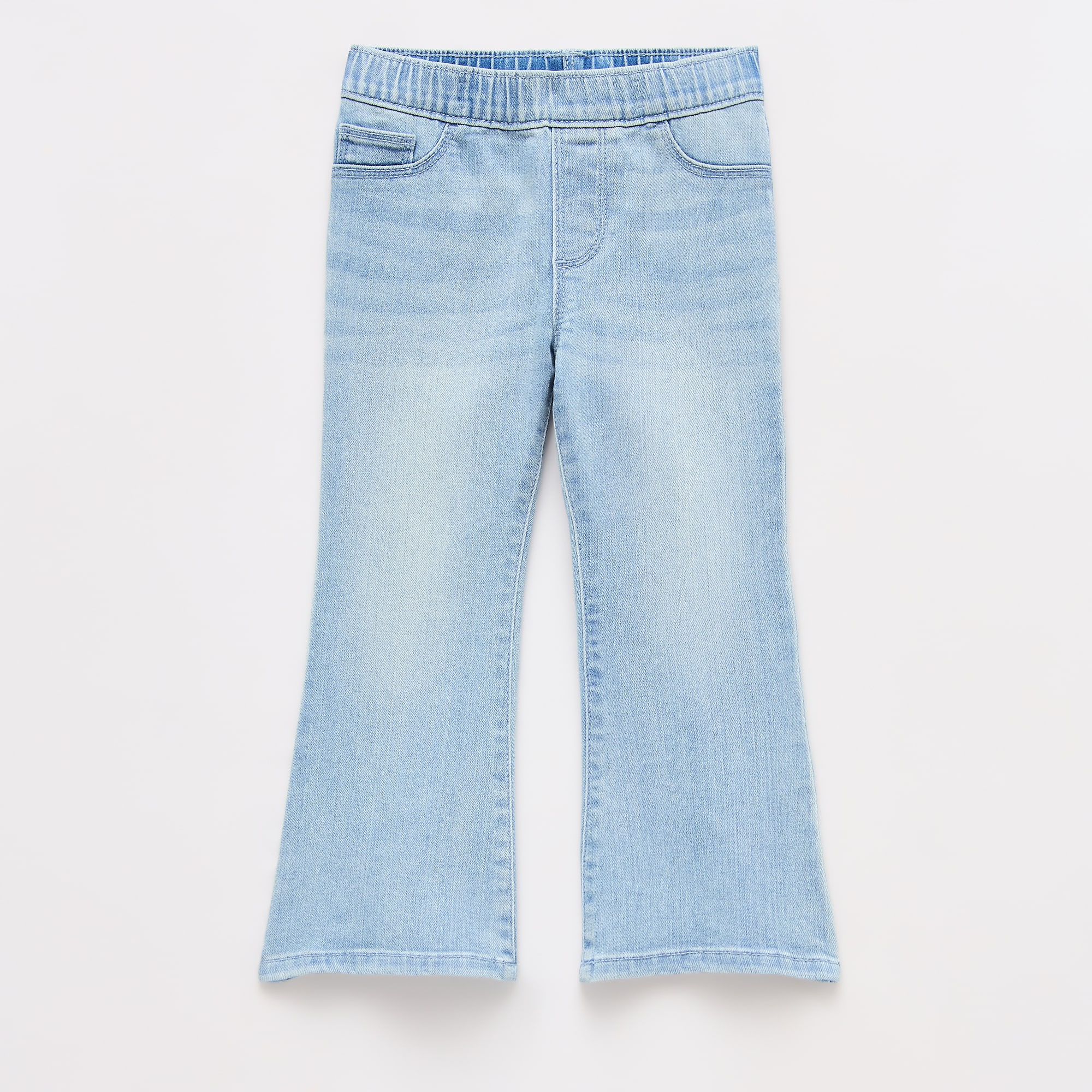 Okie Dokie Toddler & Little Girls Adjustable Waist Stretch Fabric Flare Leg Jean
