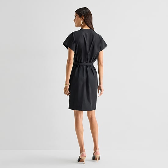 Isabel & Nina Womens Notch Neck Short Sleeve Shift Dress