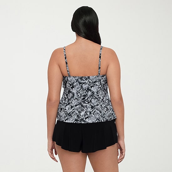 Trimshaper Womens Animal Print Animal Tankini Swimsuit Top