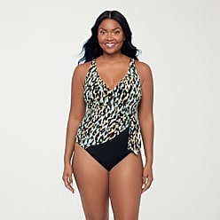 Trimshaper Womens Animal Print Leopard Full Coverage One Piece