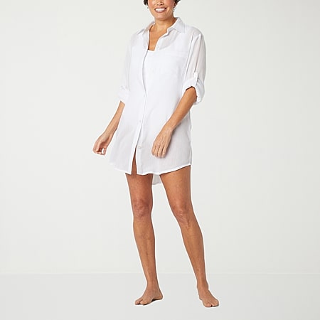 Sonnet Shores Women's Dress Swimsuit Cover-Up | White | Women's X-small