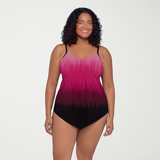 Trimshaper Womens Ombre Plus Tankini Swimsuit Top
