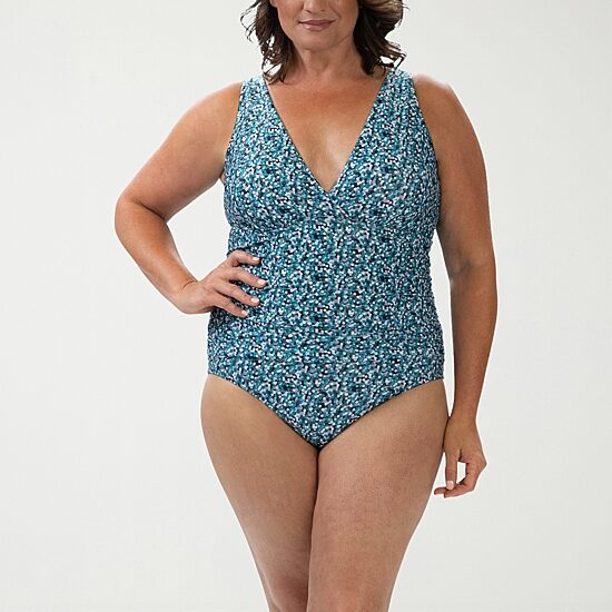 Dolfin Aquashape Surplice Wrap Womens Moderate Coverage One Piece Swimsuit