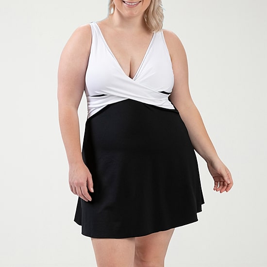 Dolfin Aquashape Women's V-Neck Wrap Swim Dress Womens Swim Dress