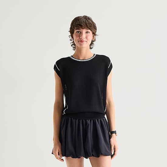 Stylus Womens Crew Neck Sleeveless Pullover Sweater