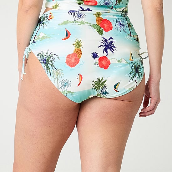 Outdoor Oasis Womens Plus Moderate Coverage Hipster Bikini Swimsuit Bottom