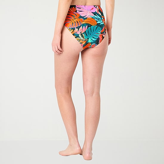 Mynah Womens Lined Moderate Coverage High Waist Bikini Swimsuit Bottom