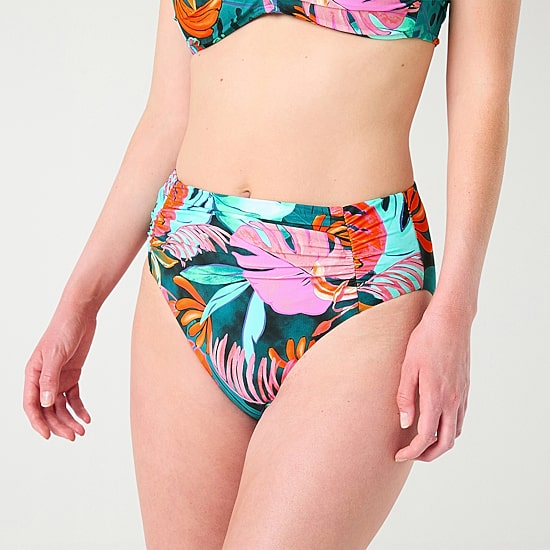 Mynah Womens Lined Moderate Coverage High Waist Bikini Swimsuit Bottom