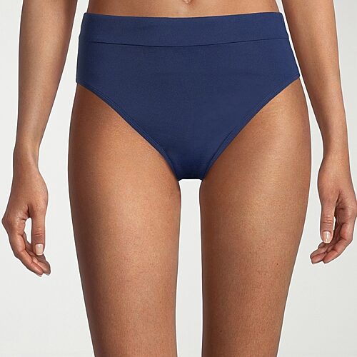 Mynah Womens Lined Moderate Coverage High Waist Bikini Swimsuit Bottom In Blue