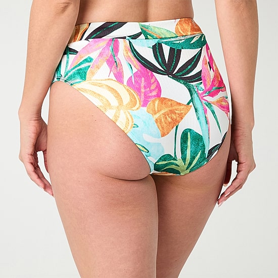 Mynah Womens Lined Moderate Coverage High Waist Bikini Swimsuit Bottom