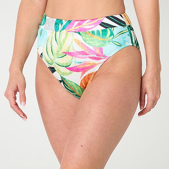 Mynah Womens Lined Moderate Coverage High Waist Bikini Swimsuit Bottom