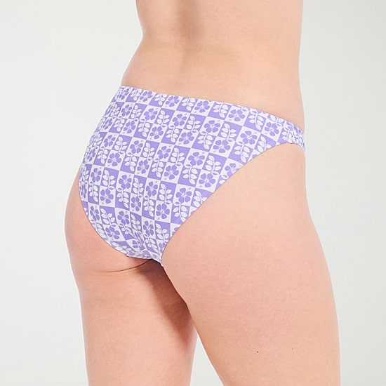 Decree Womens Lined Floral Juniors Cheeky High Waist Bikini Swimsuit Bottom