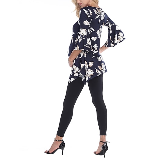 White Mark Plus Maternity Roche Womens Scoop Neck 3/4 Sleeve Tunic Top
