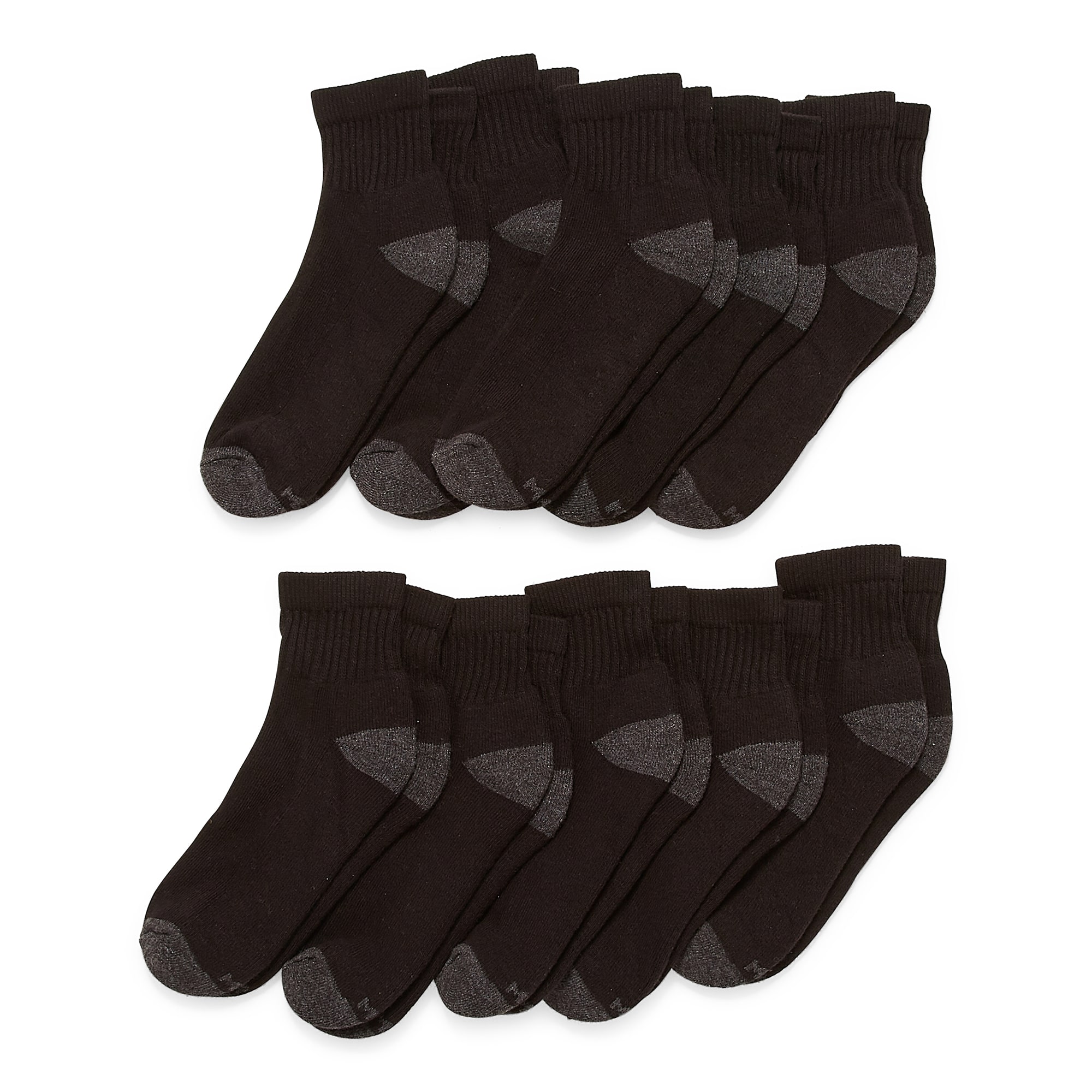 Xersion Little & Big Kid Boys Multi-Pack 10 Pair Quarter Ankle Socks