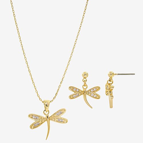Sparkle Allure Womens Cubic Zirconia 14K Gold Over Brass 2-pc. Jewelry Set, One Size
