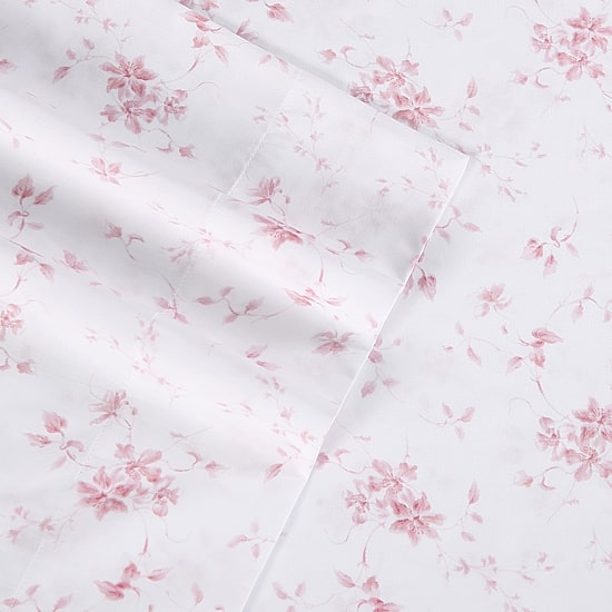 Laura Ashley Cotton Sateen Sheet Set 300tc Deep Pocket Sheet Set