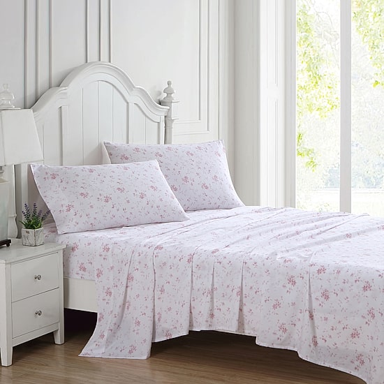 Laura Ashley Cotton Sateen Sheet Set 300tc Deep Pocket Sheet Set
