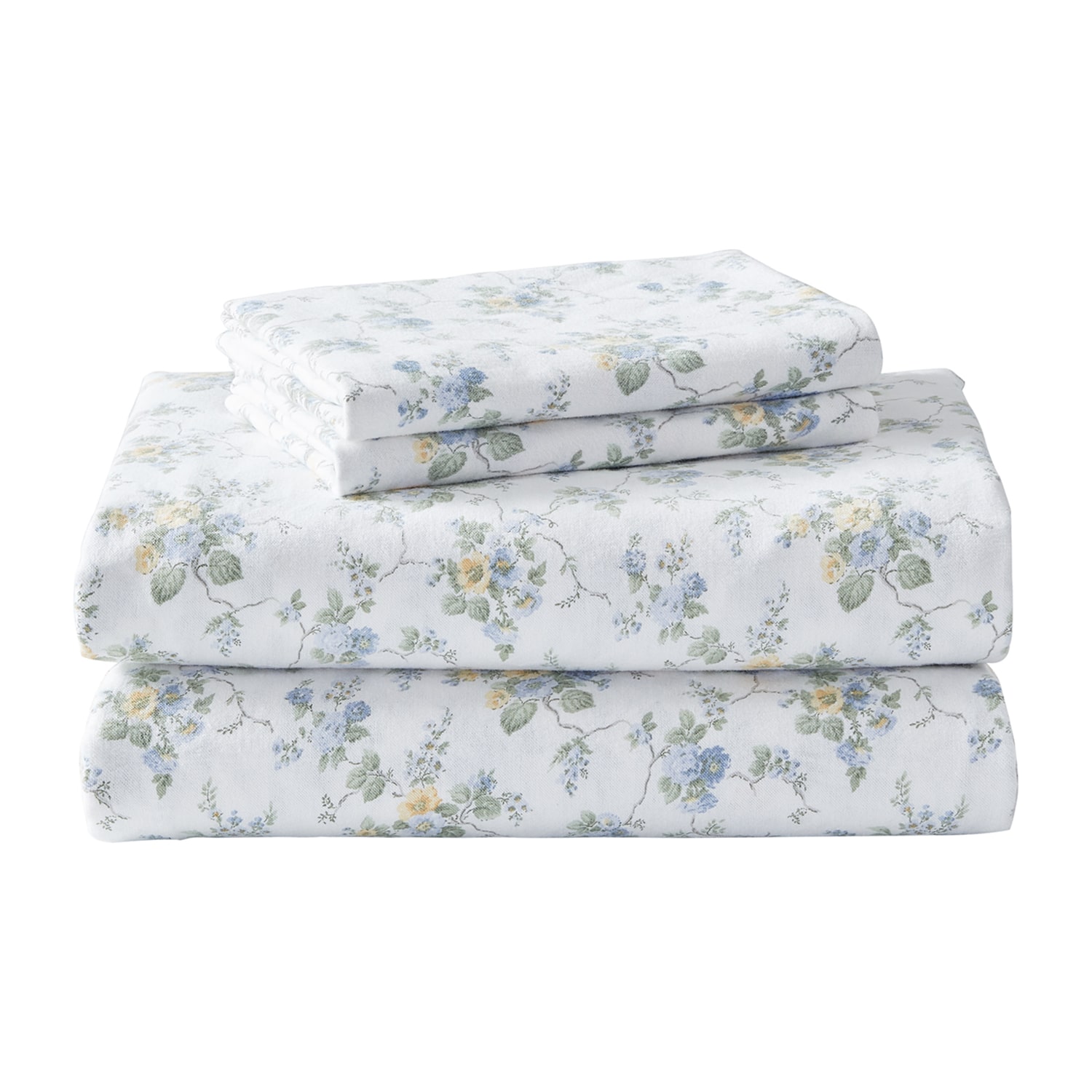 Laura Ashley 100% Cotton Brushed Flannel Sheet Set