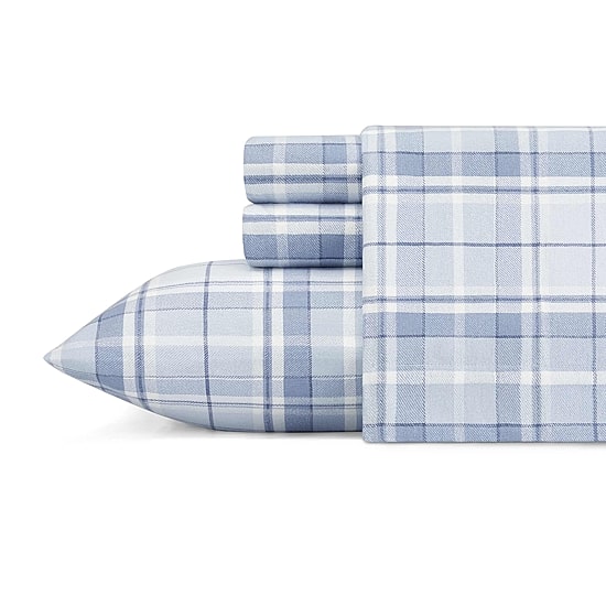 Laura Ashley 100% Cotton Brushed Flannel Deep Pocket Sheet Set