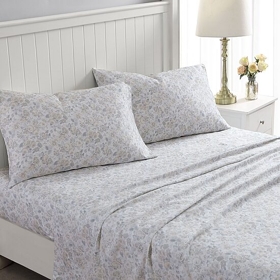 Laura Ashley 300 Thread Count Cotton Sateen Sheet Set
