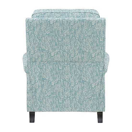 ProLounger Keaton Transitional Roll-Arm Push Back Recliner in Coral Print Fabric