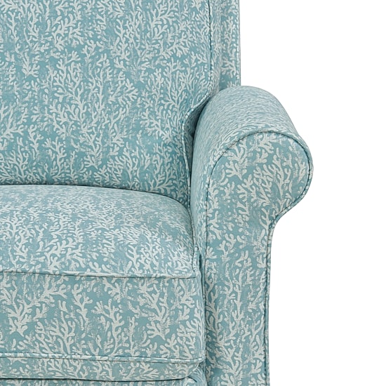 ProLounger Keaton Transitional Roll-Arm Push Back Recliner in Coral Print Fabric