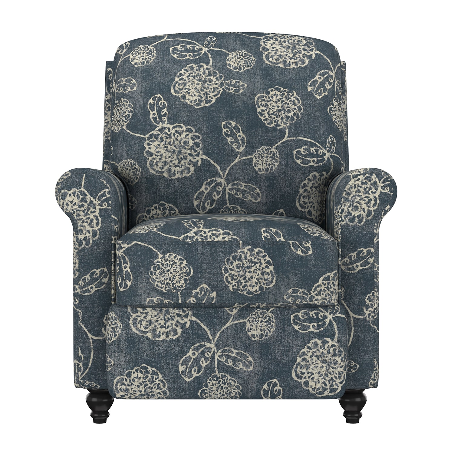 ProLounger Keaton Transitional Roll-Arm Push Back Recliner Floral Fabric