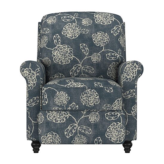 ProLounger Keaton Transitional Roll-Arm Push Back Recliner in Floral Fabric