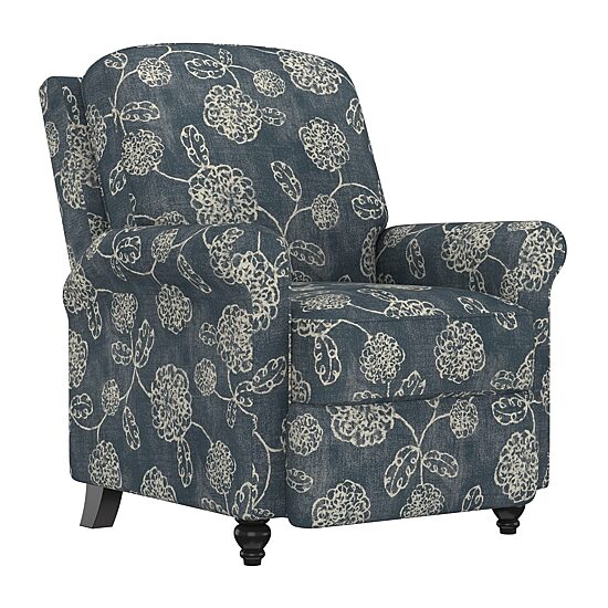 ProLounger Keaton Transitional Roll-Arm Push Back Recliner in Floral Fabric