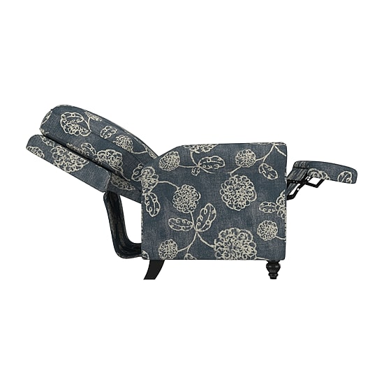 ProLounger Keaton Transitional Roll-Arm Push Back Recliner in Floral Fabric