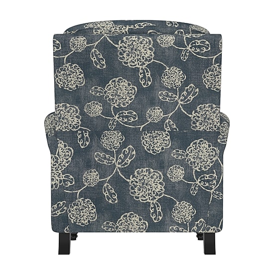 ProLounger Keaton Transitional Roll-Arm Push Back Recliner in Floral Fabric