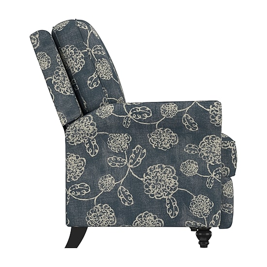 ProLounger Keaton Transitional Roll-Arm Push Back Recliner in Floral Fabric