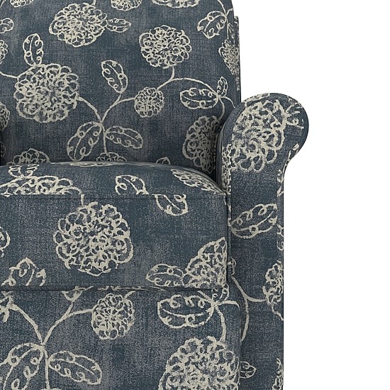 ProLounger Keaton Transitional Roll-Arm Push Back Recliner in Floral Fabric