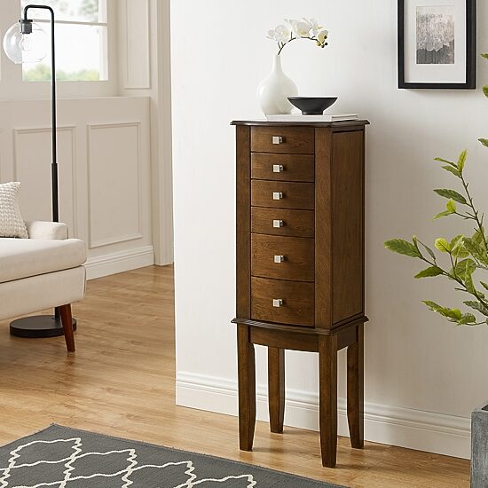 Powell Company Marlette Walnut Jewelry Armoire