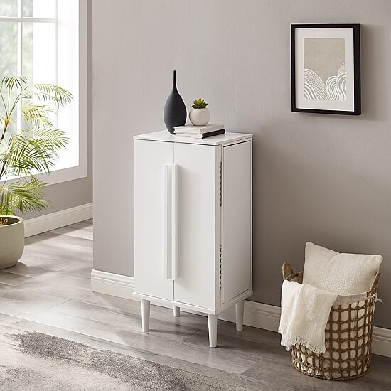 Powell Company Janice White Jewelry Armoire