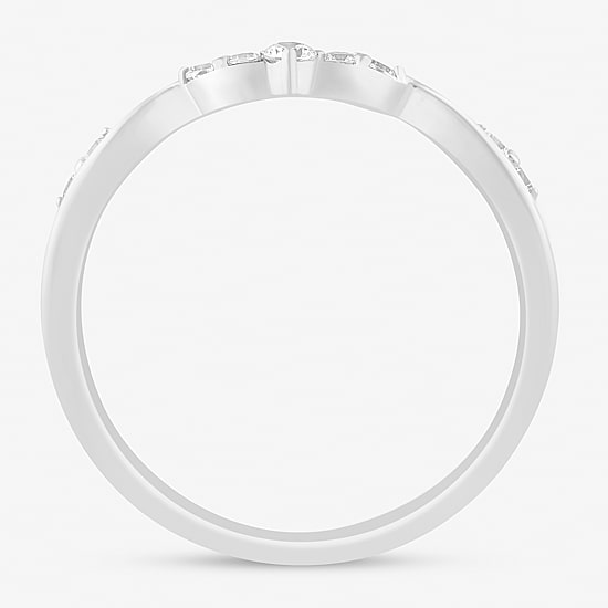 (I / Si2) Womens 1/6 CT. T.W. Lab Grown White Diamond 10K Gold Wedding Band