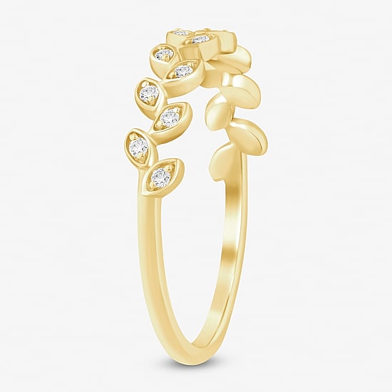 (I / Si2) Womens Diamond Accent Lab Grown White Diamond 10K Gold Band