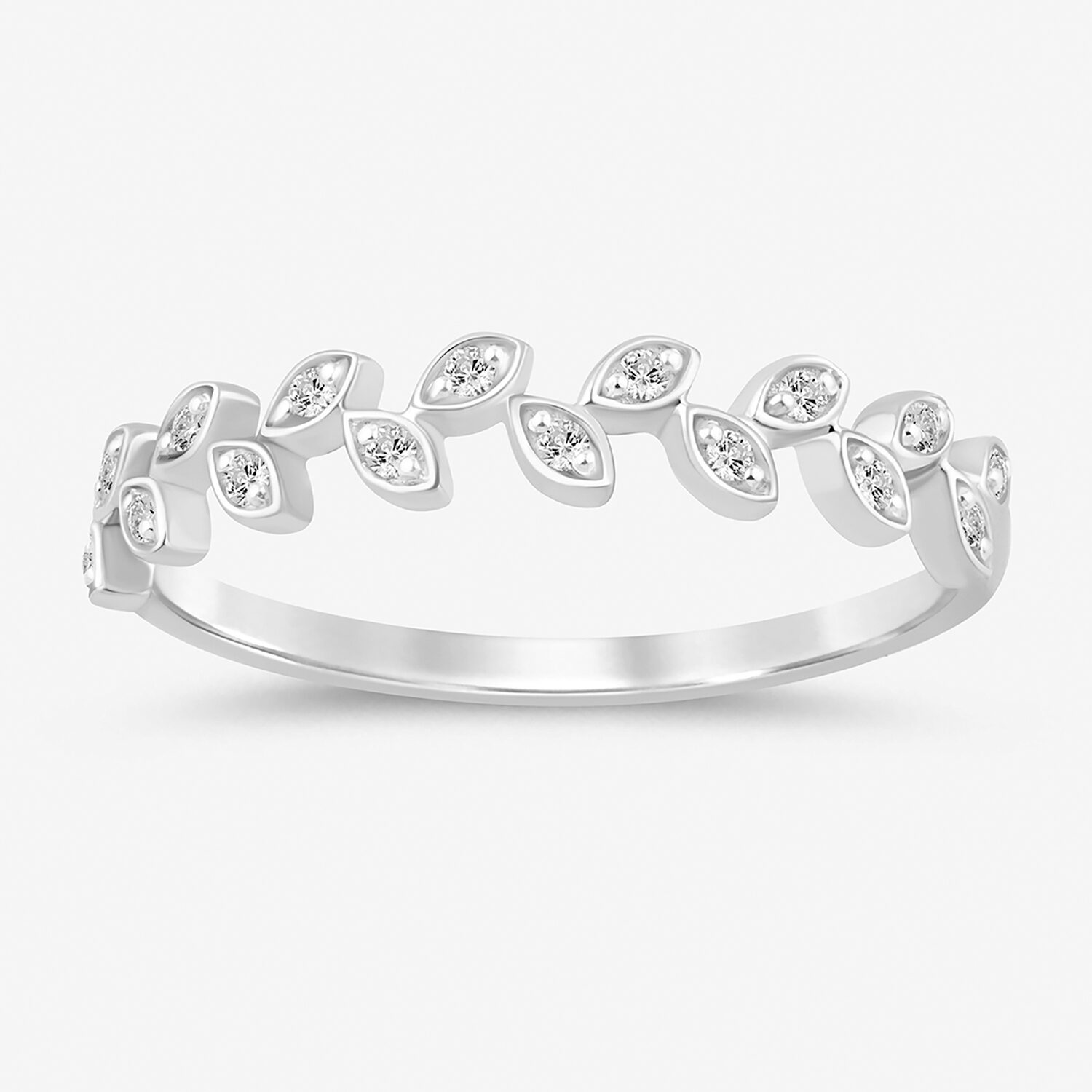 (I / Si2) Womens Diamond Accent Lab Grown White 10K Gold Band