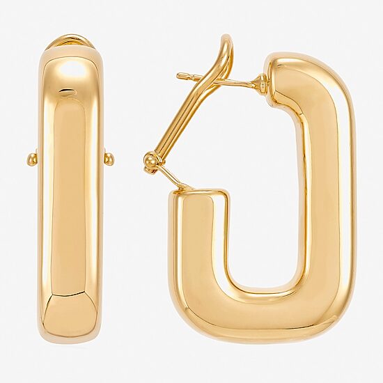 Limited Quantities! Womens 18K Gold Over Silver 33mm Hoop Earrings