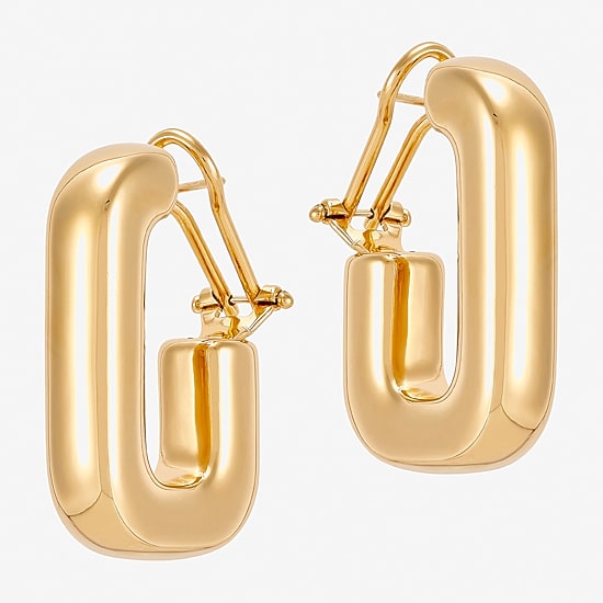 Limited Quantities! Womens 18K Gold Over Silver 33mm Hoop Earrings