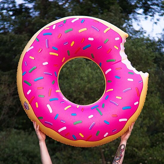 Big Mouth Giant Pink Frosted Donut Pool Float